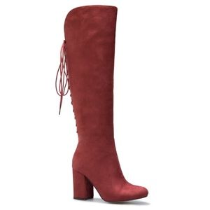 ShoeDazzle Steffy Boots in Rust Suede, 9.5